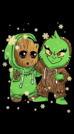Baby Groot and Grinch Christmas