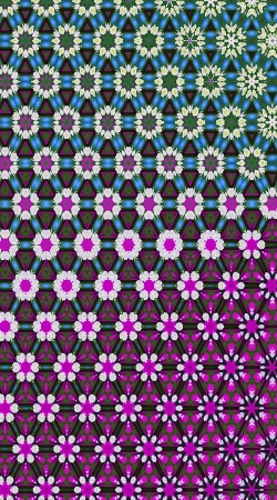 Abstract bright floral geometric pattern teal pink white