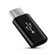 Micro USB zu USB Typ C Adapter Data Sync Charge schwarz