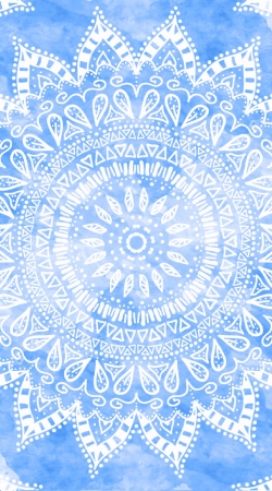 Bohemian Flower Mandala in Blue