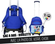 Child's blue backpack with cart trolley to customize