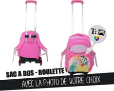 Pink backpack for children with cart trolley to customize