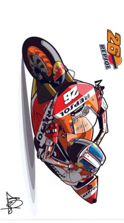 Dani Pedrosa Moto GP Cartoon Art
