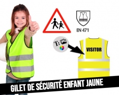 Neon yellow safety vest for child