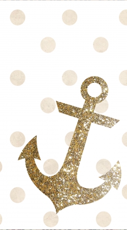 Glitter Anchor and dots in gold