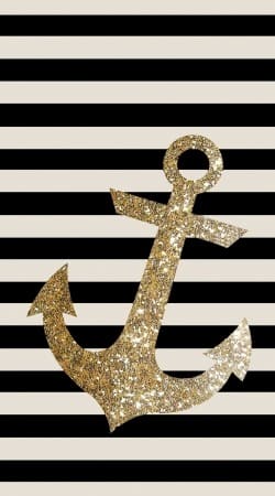 gold glitter anchor in black