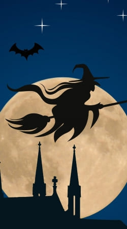 Halloween Moon Background Witch