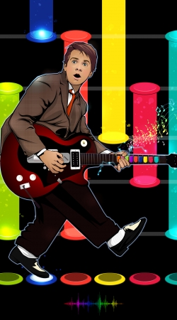 Marty McFly plays Guitar Hero