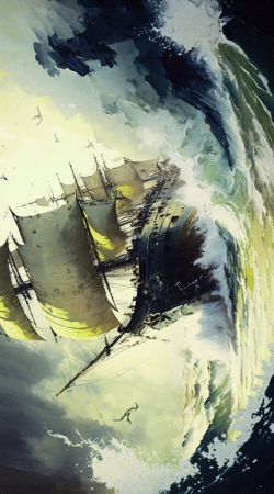 Ocean Ship Painting