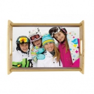 Customizable wooden lunch tray with photo