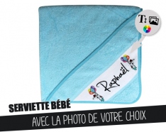 Blue bath cape - Customizable baby towel