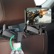 Gancho do suporte do telefone do encosto de cabeça do assento traseiro do carro para smartphone de 4.0-6.5 polegadas
