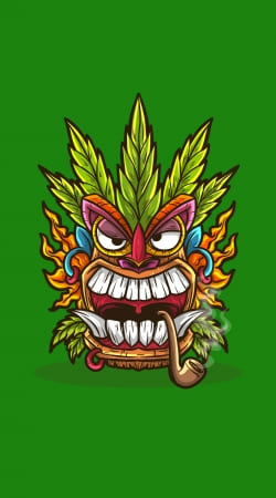 Tiki mask cannabis weed smoking