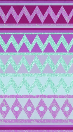 Tribal Chevron in pink and mint glitter
